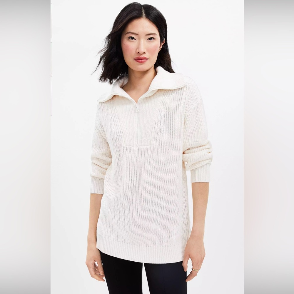 NWT Lou & Grey Ribbed Half Zip Sweater Size M